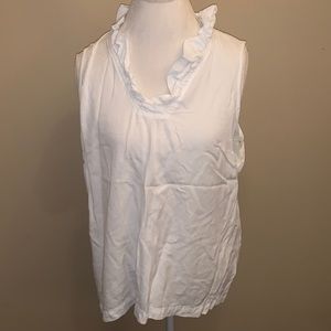 Crown and Ivy Ruffle Collar Sleeveless Top